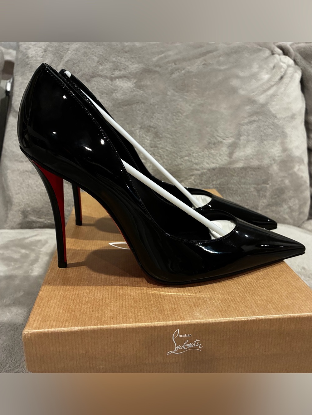 Christian Louboutin Black Patent Leather Pointed Toe Pumps